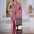 Maroon & white printed modal satin saree