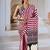 Maroon & white printed modal satin saree
