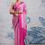 Hot pink printed satin saree