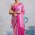Hot pink printed satin saree
