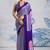Violet printed satin saree