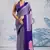 Violet printed satin saree