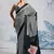 Black printed satin saree