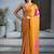 Mustard satin printed saree