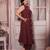 Maroon Sleeveless Cotton Kurti Set with Embroidery