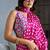 Rani pink satin printed saree
