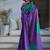 Purple satin printed saree