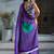 Purple satin printed saree
