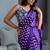 Purple satin printed saree