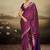 Satin wine printed saree