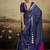 Satin navy blue printed saree