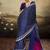 Satin navy blue printed saree