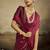 Satin maroon printed saree