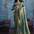 Handloom silk blend green weaving saree