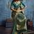 Handloom silk blend green weaving saree