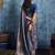 Handloom silk blend blue weaving saree