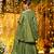 Green silk readymade suit with real mirror work