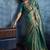 Handloom silk blend turquoise weaving saree