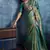 Handloom silk blend turquoise weaving saree