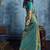 Handloom silk blend turquoise weaving saree