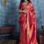 Handloom silk blend red weaving saree