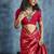 Handloom silk blend red weaving saree