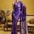 Violet handloom satin saree with weaving work