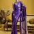 Violet handloom satin saree with weaving work