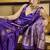 Violet handloom satin saree with weaving work