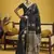 Black handloom satin saree with weaving work