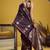 Dark purple handloom satin saree with weaving work