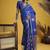 Blue handloom satin saree with weaving work