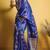 Blue handloom satin saree with weaving work