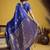 Blue handloom satin saree with weaving work