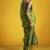 Green handloom silk blend saree with weaving work
