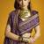 Brown handloom silk blend saree with weaving work