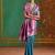 Aqua blue weaving handloom silk blend saree