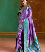 Lavender weaving handloom silk blend saree