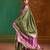 Olive green weaving handloom silk blend saree