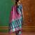 Onion pink weaving handloom silk blend saree