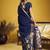 Handloom silk blend weaving navy blue saree