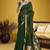 Handloom silk blend weaving dark green saree