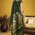 Handloom silk blend weaving dark green saree