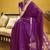 Handloom silk blend weaving purple saree