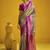 Handloom silk blend weaving saree in multi colour