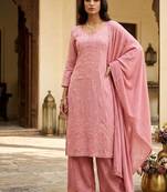 Pink Designer Daily Wear Kurti Palazzo Set With Dupatta