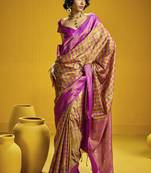 Handloom silk blend weaving saree in multi colour
