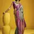 Handloom silk blend weaving saree in multi colour