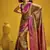 Handloom silk blend weaving saree in multi colour