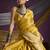 Mustard handloom silk blend weaving saree